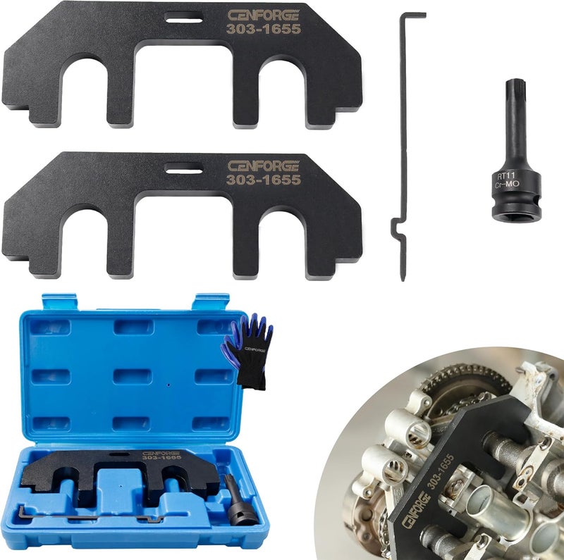 CENFORGE Store 303-1655 Camshaft Holding Tool, Ford 3.5 Timing Tool Kit Compatible with Ford 3.5L EcoBoost Upgraded GT F-150 Expedition Lincoln Navigator, with Cylinder Head Screw Removal Socket - Image 1